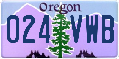 OR license plate 024VWB