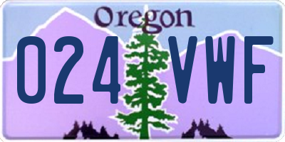 OR license plate 024VWF