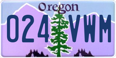 OR license plate 024VWM