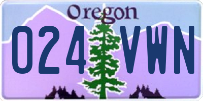 OR license plate 024VWN