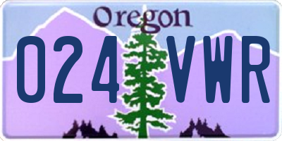 OR license plate 024VWR
