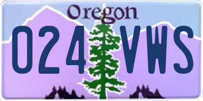 OR license plate 024VWS