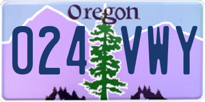 OR license plate 024VWY