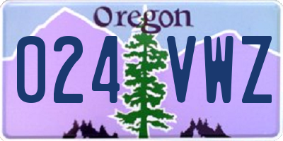 OR license plate 024VWZ