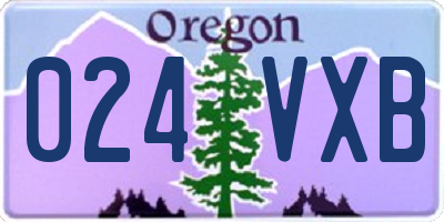 OR license plate 024VXB