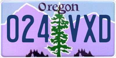 OR license plate 024VXD