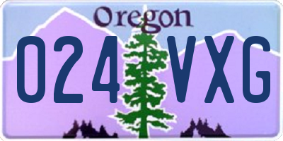 OR license plate 024VXG