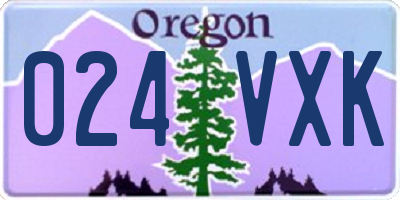 OR license plate 024VXK