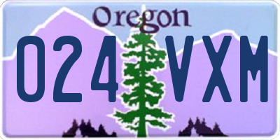 OR license plate 024VXM