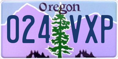 OR license plate 024VXP