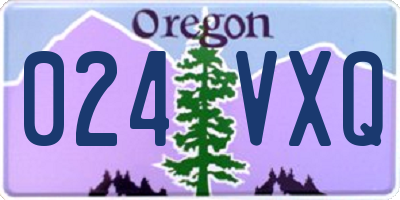 OR license plate 024VXQ