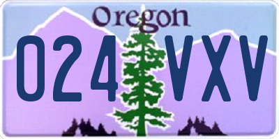 OR license plate 024VXV
