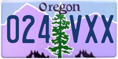 OR license plate 024VXX