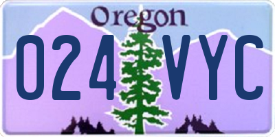 OR license plate 024VYC