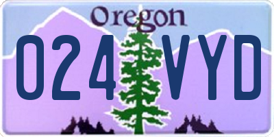 OR license plate 024VYD