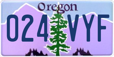 OR license plate 024VYF