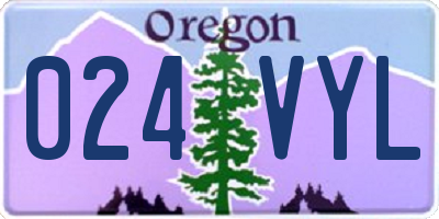 OR license plate 024VYL