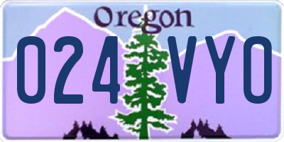 OR license plate 024VYO