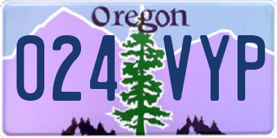 OR license plate 024VYP
