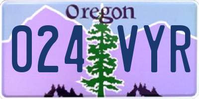 OR license plate 024VYR