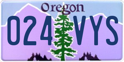 OR license plate 024VYS