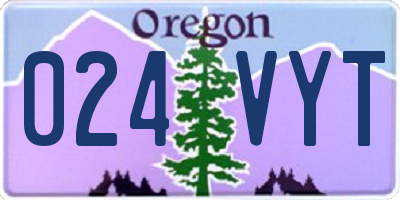 OR license plate 024VYT
