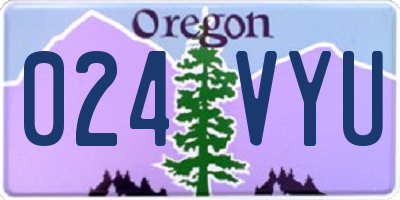 OR license plate 024VYU