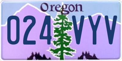 OR license plate 024VYV