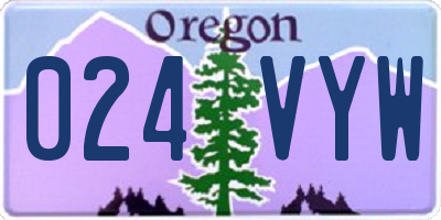 OR license plate 024VYW