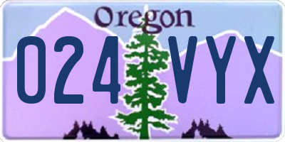 OR license plate 024VYX