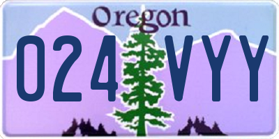 OR license plate 024VYY