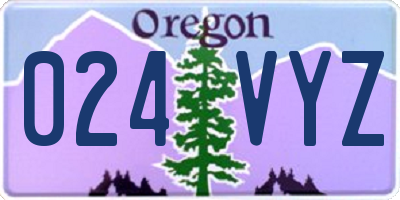 OR license plate 024VYZ