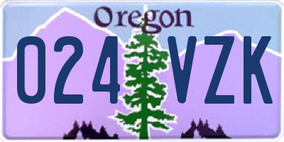 OR license plate 024VZK
