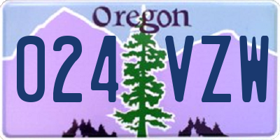 OR license plate 024VZW