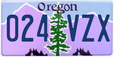 OR license plate 024VZX