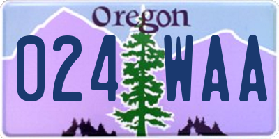 OR license plate 024WAA