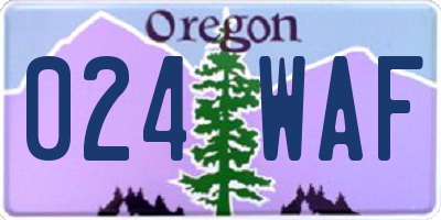 OR license plate 024WAF