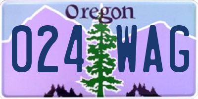 OR license plate 024WAG