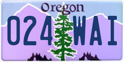 OR license plate 024WAI
