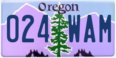 OR license plate 024WAM