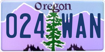 OR license plate 024WAN