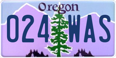 OR license plate 024WAS