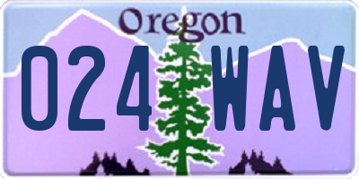 OR license plate 024WAV