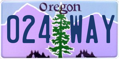 OR license plate 024WAY