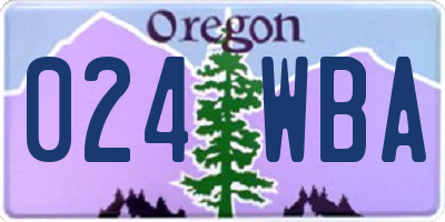 OR license plate 024WBA