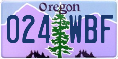 OR license plate 024WBF