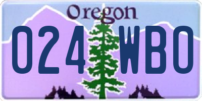 OR license plate 024WBO