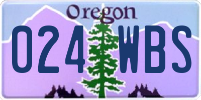 OR license plate 024WBS