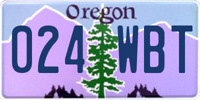 OR license plate 024WBT