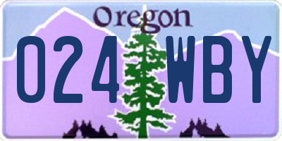 OR license plate 024WBY